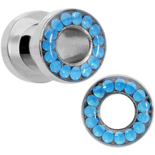 Load image into Gallery viewer, 2G Blue Faux Opal Screw Fit Tunnel Plug Set
