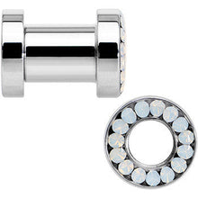 Load image into Gallery viewer, 2G White Faux Opal Screw Fit Tunnel Plug Set
