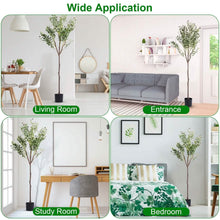 Load image into Gallery viewer, 5.9ft Artificial Olive Tree with Lush Olive Branches and Fruits with Black Planter Pot
