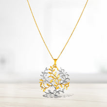 将图片加载到图库查看器，14k Two-Tone Yellow and White Gold Tree of Life Pendant
