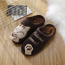 Load image into Gallery viewer, Cute Cat Shoes Soft Winter Women Winter Home Slippers Animal Slip On Soft Warm House Shoes Men Couple Indoor Bedroom Footwear Soft Cozy Home Slippers For Women Slip On Comfy Women's Washable Cotton Bedroom Slippers
