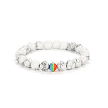 将图片加载到图库查看器，2Pcs/set White Black Couple Magnetic Bracelets Natural Stone Matching Bracelet Magnetic Beaded Bracelets Set Attraction Friendship Relationship Wish Bracelet Gift For Women Men Him Her Best Friends
