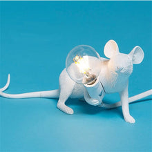 Load image into Gallery viewer, Postmodern Resin Animal Rat Mouse Table Lamp Small Mini Mouse Cute LED Night Lights Home Décor Desk Lights Bedside Lamp Decorative Table Lamp Cute Study Lamps for Bedroom Décor (
