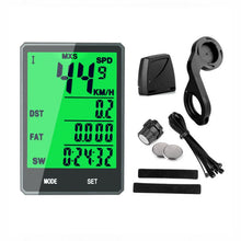 Load image into Gallery viewer, Waterproof Bicycle Computer With Backlight Wireless Wired Bicycle Computer Bike Speedometer Odometer Wireless Bike Computer Waterproof Bicycle Speedometer  Support Smart Sensor LCD Backlight Display Automatic Wake-Up
