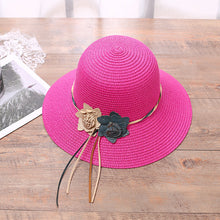 Load image into Gallery viewer, Girls Hats Children Raw Edge Straw Hat For Girls Kids Sun Cap Girls  Hat Baby Beach Caps In leegant Modern Design
