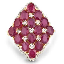 Load image into Gallery viewer, 6.49 Carat Glass Filled Ruby and White Topaz .925 Sterling Silver Ring
