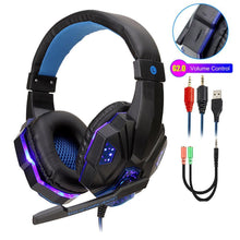 Load image into Gallery viewer, Professional Led Light Gaming Headphones for Computer Adjustable Bass Stereo PC Gamer Over Ear Wired Headset With Mic
