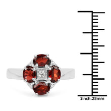 Load image into Gallery viewer, 2.02 Carat Genuine Garnet &amp; White Topaz .925 Sterling Silver Ring
