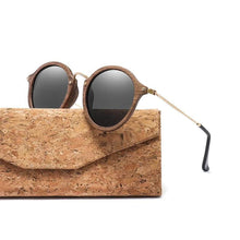 Load image into Gallery viewer, Modern Ultralight Women Men Polarized Sunglasses Wooden Round Frame
