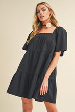 Load image into Gallery viewer, Square Neck Half Sleeve Tiered Summer Dress For Women–Elegant &amp; Flattering with Ruched Detail &amp; Chic Tiered Design
