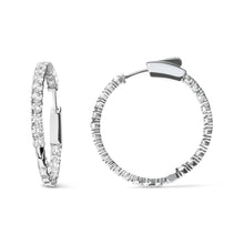 Load image into Gallery viewer, 14K White Gold 1.0 Carat Inside Out Lab-grown diamond Fashion Hoop Earrings (F-G Color, VS1-VS2 Clarity)
