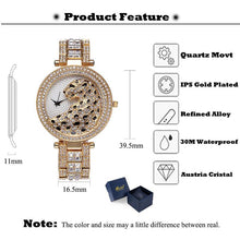 Load image into Gallery viewer, Women Quartz Watch Fashion Bling Casual Ladies Watch Female Quartz Gold Watch Crystal Diamond Leopard For Women and Girls
