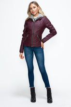Load image into Gallery viewer, Women Warm Sleek Dual-Zipper Layered Jacket with Cozy Fuzzy Hood Urban Chic &amp; Comfortable Jacket
