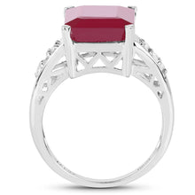 Load image into Gallery viewer, 7.26 Carat Glass Filled Ruby and White Topaz .925 Sterling Silver Ring
