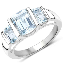 Load image into Gallery viewer, 3.21 Carat Genuine Blue Topaz .925 Sterling Silver Ring
