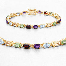 Load image into Gallery viewer, 8.96 Carat Genuine Multi Stones .925 Sterling Silver Bracelet
