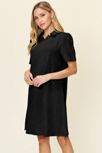 Load image into Gallery viewer, Double Take Full Size Texture Collared Neck Short Sleeve Dress Textured Dress For Women
