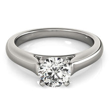 Load image into Gallery viewer, 14k White Gold Cathedral Design Solitaire Diamond Engagement Ring (1 cttw)
