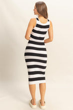 Load image into Gallery viewer, Striped Scoop Neck Wide Strap Knit Dress For Women –Casual, Stylish and Comfortable Knit Dress with Classic Stripes
