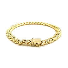 将图片加载到图库查看器，10k Yellow Gold Semi Solid Miami Cuban Bracelet (7.20 mm)
