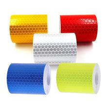 Load image into Gallery viewer, 5cm*100cm Car Reflective Tape Safety Warning Car Decoration Waterproof White Silver Red Reflective Tape Sticker Reflector Protective Tape Strip Film Auto Motorcycle Sticker Reflective Tape for Trailer Car Truck Reflectors
