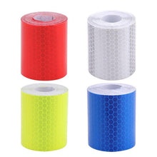Load image into Gallery viewer, 5cm*100cm Car Reflective Tape Safety Warning Car Decoration Waterproof White Silver Red Reflective Tape Sticker Reflector Protective Tape Strip Film Auto Motorcycle Sticker Reflective Tape for Trailer Car Truck Reflectors
