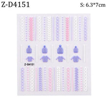 将图片加载到图库查看器，5D Sweater Nail Sticker Acrylic Engraved Winter Charm Designs Beauty Cloth Christmas Patterns Nails Art Decoration Tools  Nail Art Stickers Decor Tip Transfer Nail Decals Sticker For Pretty Girl Self-Adhesive Nail Decals Designer Nail Stickers
