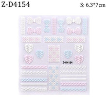 将图片加载到图库查看器，5D Sweater Nail Sticker Acrylic Engraved Winter Charm Designs Beauty Cloth Christmas Patterns Nails Art Decoration Tools  Nail Art Stickers Decor Tip Transfer Nail Decals Sticker For Pretty Girl Self-Adhesive Nail Decals Designer Nail Stickers
