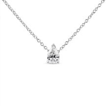 Load image into Gallery viewer, 14K White Gold 1/10 Cttw Pear Shape Lab Grown Diamond Solitaire Pendant Necklace (F-G Color, VS2-SI1 Clarity)
