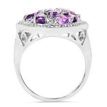 将图片加载到图库查看器，2.76 Carat Genuine Amethyst .925 Sterling Silver Ring
