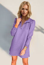 Load image into Gallery viewer, Double Take Textured Zip Long Sleeve Dress Classic Zip-Up Dress for Women Comfortable Outdoor Dress
