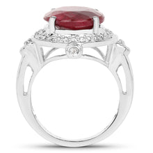 将图片加载到图库查看器，8.64 Carat Dyed Ruby &amp; White Topaz .925 Sterling Silver Ring
