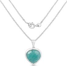 Load image into Gallery viewer, 9.79 Carat Genuine Amazonite &amp; Tanzanite .925 Sterling Silver Pendant
