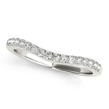 Load image into Gallery viewer, 14k White Gold Curvy Style Pave Set Diamond Wedding Band (1/5 cttw)
