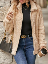 Load image into Gallery viewer, Women's Fuzzy Zip-Up Jacket with Pockets – Soft &amp; Cozy Long Sleeve Outerwear
