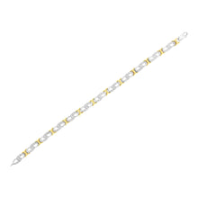 将图片加载到图库查看器，10k Yellow Gold Plated Sterling Silver 1/4 cttw Diamond Infinity and X Link Bracelet (I-J Clarity, I2-I3 Color) - Size 7.25"
