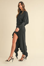将图片加载到图库查看器，Backless Asymmetric Ruffle Hem Dress – Elegant Backless Dress, Asymmetric Dress, Ruffle Hem Dress, Sexy Evening Dress, Statement Dress For Special Occasions
