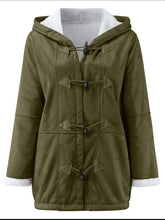 Load image into Gallery viewer, Full Size Pocketed Long Sleeve Hooded Toggle Jacket – Stylish &amp; Functional Outerwear for Women
