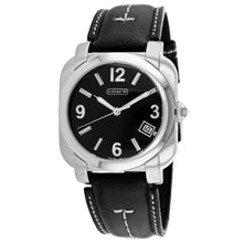 将图片加载到图库查看器，Coach Men's Black Leather Silver Quartz

