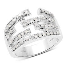 Load image into Gallery viewer, 0.60 Carat Genuine White Diamond .925 Sterling Silver Ring
