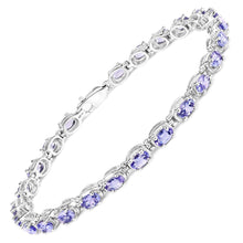 Load image into Gallery viewer, 6.00 Carat Genuine Tanzanite .925 Sterling Silver Bracelet
