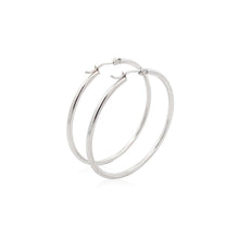 Load image into Gallery viewer, 14k White Gold Polished Hoop Earrings (40 mm)
