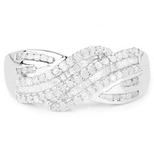 Load image into Gallery viewer, 0.64 Carat Genuine White Diamond .925 Sterling Silver Ring
