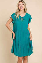 Load image into Gallery viewer, Ruffle Cap Sleeve Tiered Dress For Women – Ruffle Cap Sleeve Dress, Tiered Ruffle Dress, Feminine Tiered Dress, Stylish Cap Sleeve Dress, Playful Tiered Dress, Trendy Tiered Dress
