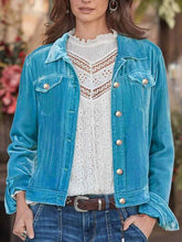 Load image into Gallery viewer, Casual Button-Up Long Sleeve Jacket with Chest Pockets and Relaxed Fit
