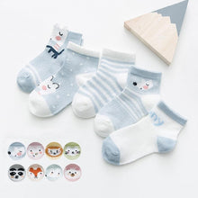 Load image into Gallery viewer, 5Pairs 0-2Y Infant Baby Socks Baby Socks for Girls Cotton Mesh Cute Newborn Boy Toddler Socks Baby Clothes Accessories
