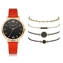 将图片加载到图库查看器，5Pcs Elegant Stylish Buckle Quartz Wrist Watch Set - Fashion Watches For Women and Girls
