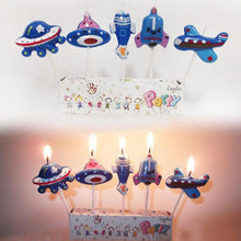 Load image into Gallery viewer, 5PCS/Set Airplane Candle Cartoon Aircraft Spacecraft Rocket Birthday Cake Candles Outer Space Party Favors Cute Space Ship Cake Decorations for Kids Perfect for Birthday Party Children Carnival Party And Cupcake Decorative Candle For Kids Party
