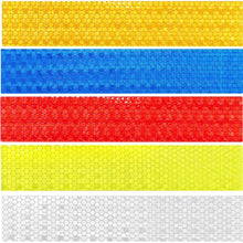 将图片加载到图库查看器，5pcs/set Car Reflectance Reflector Sticker Auto Strong Reflective Stickers  Car Body Trunk Exterior Auto Accessories Reflective Tape Reflex Reflective Stickers Car Trunk Reflective Stickers Night Visibility Reflective Decal Waterproof Exterior Warning
