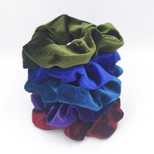 将图片加载到图库查看器，5PCS/Set Velvet Scrunchies Elastic Rubber Hair Bands Women Girls Soft Solid Headbands Ponytail Holder Hair Rope Tie Accessories Ponytail Holder Accessories for Women And Girls
